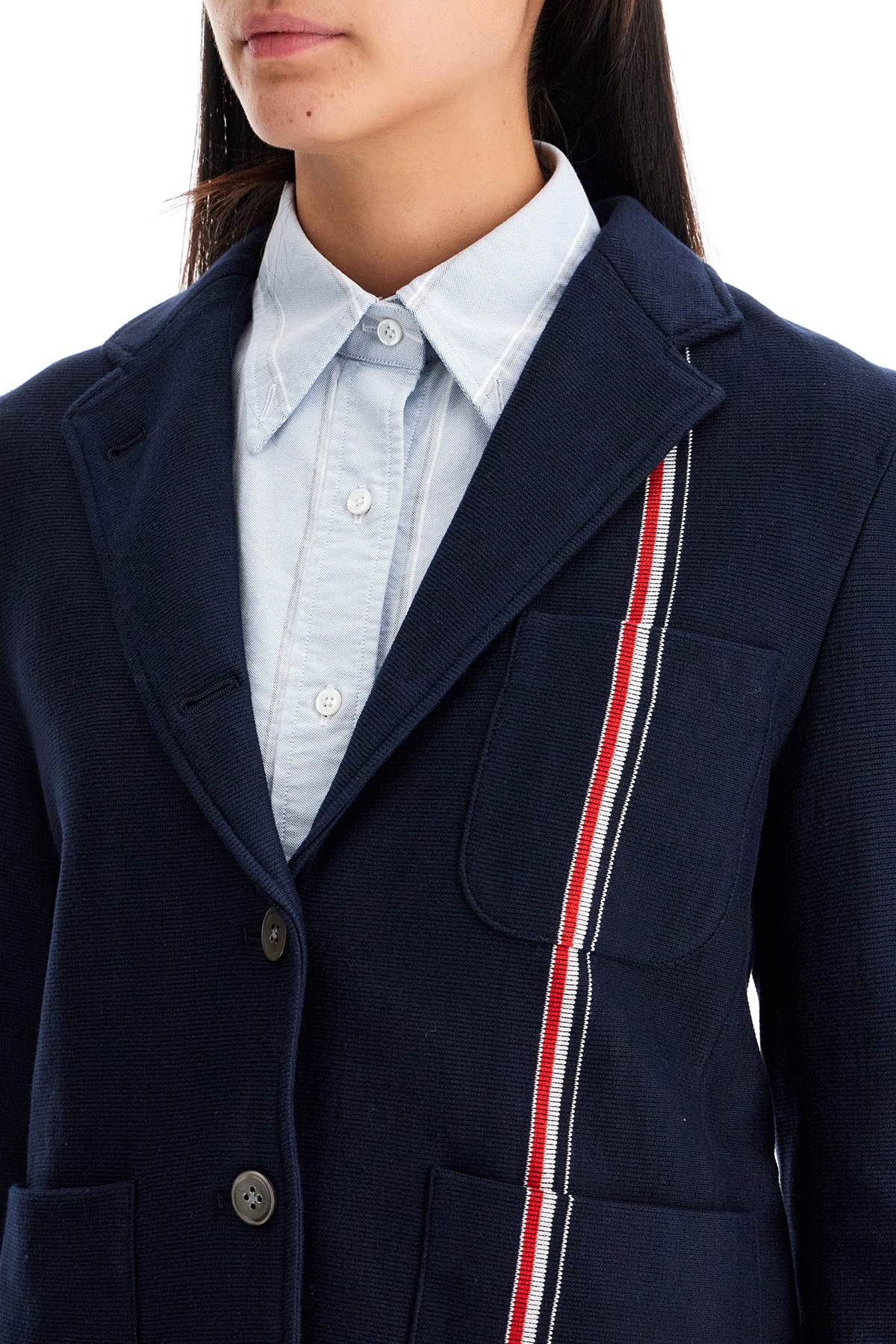 Thom Browne Single-Breasted Cotton Knit Jacket Women