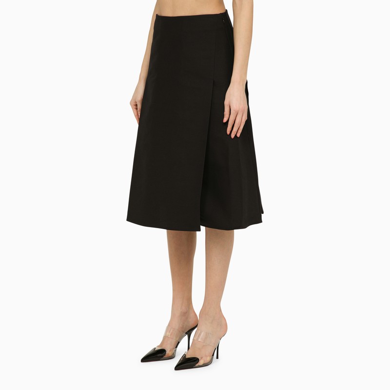 Marni Black Cotton Flared Midi Skirt Women