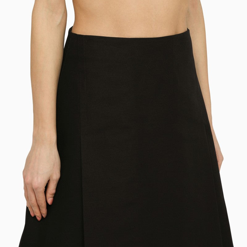 Marni Black Cotton Flared Midi Skirt Women