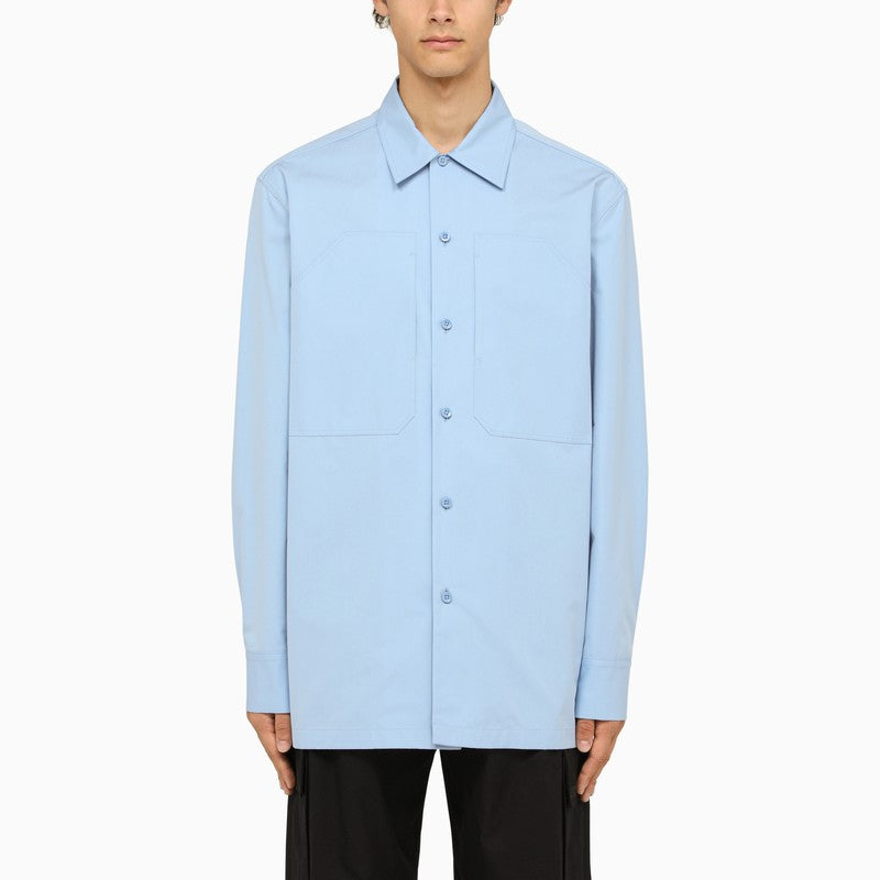 Jil Sander Light Blue Oversize Shirt With Pockets Men