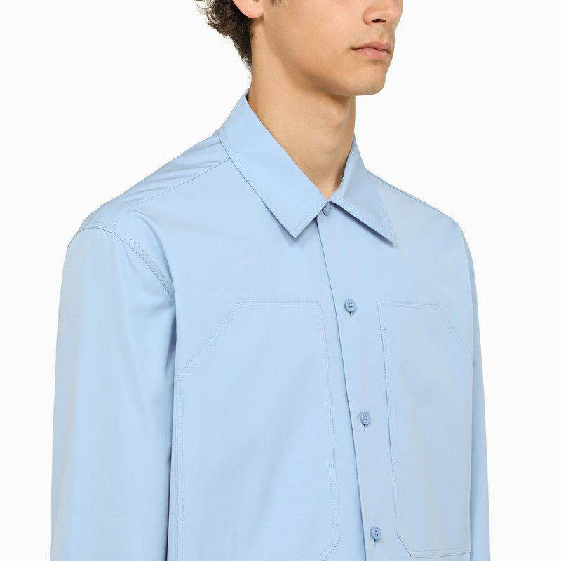 Jil Sander Light Blue Oversize Shirt With Pockets Men