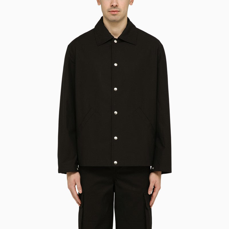 Jil Sander Black Shirt-Jacket With Logo Men