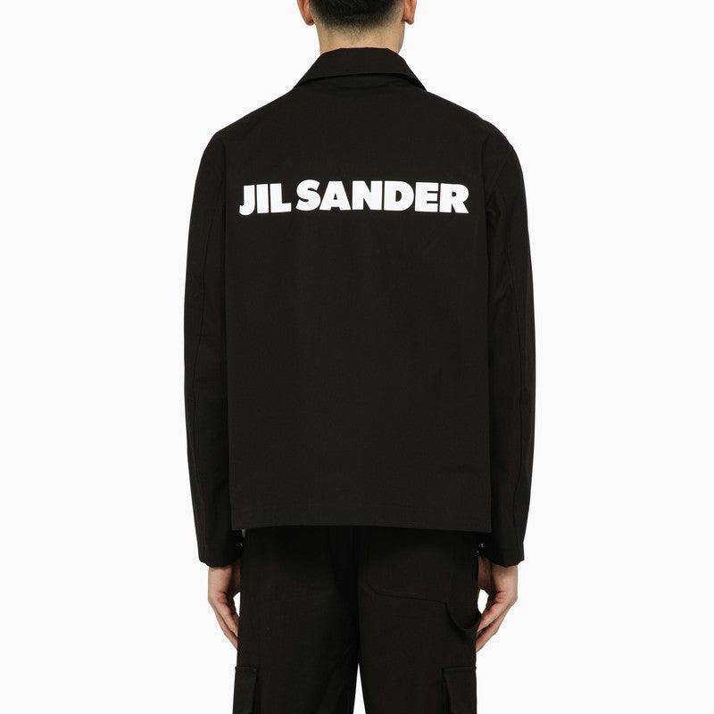 Jil Sander Black Shirt-Jacket With Logo Men