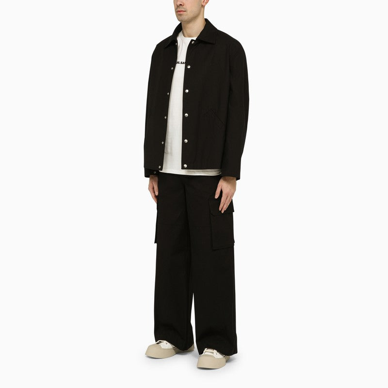 Jil Sander Black Shirt-Jacket With Logo Men