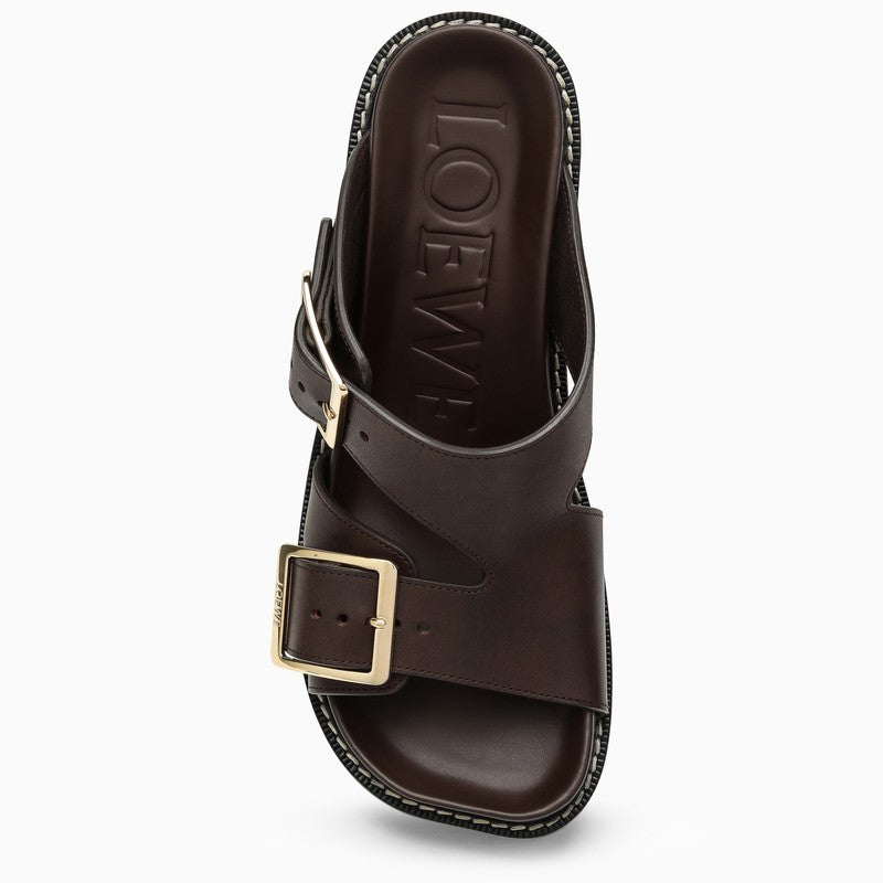 Loewe Ease Heel Slide Brown Leather Women