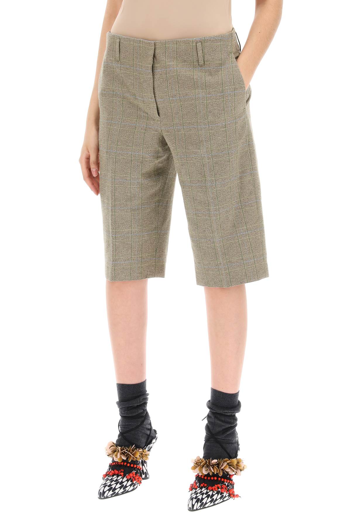 Dries Van Noten 'Plaid Cotton Blend Bermuda Shorts In Women