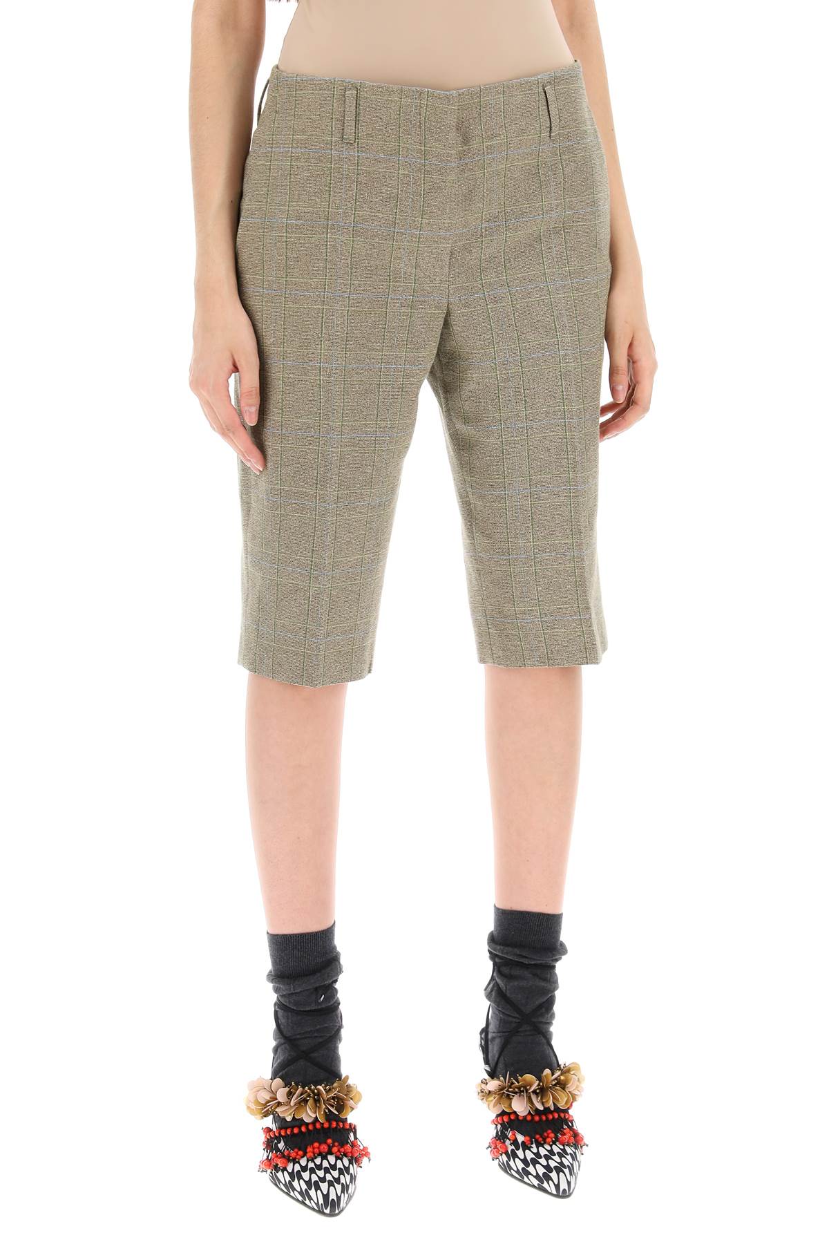 Dries Van Noten 'Plaid Cotton Blend Bermuda Shorts In Women