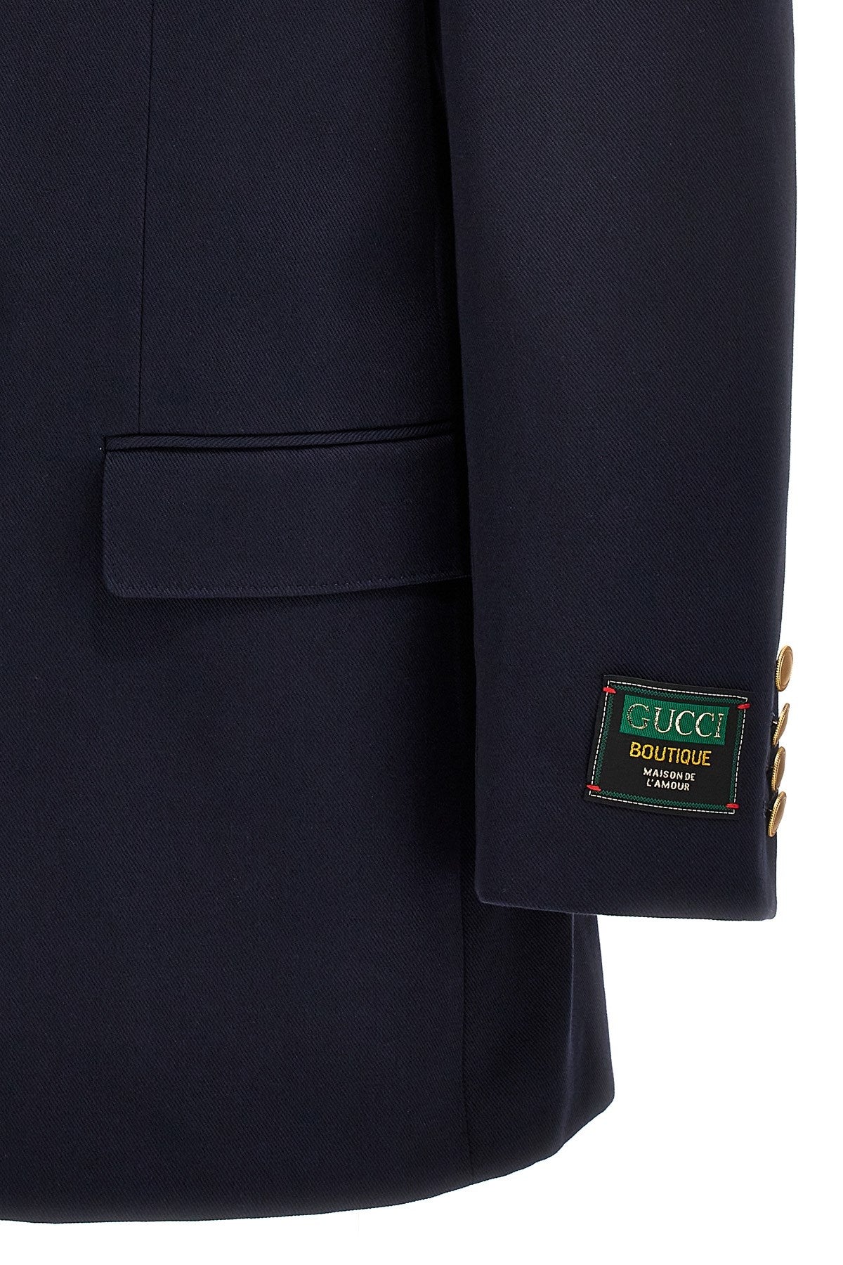 Gucci Men Gabardine Double Breast Blazer Jacket