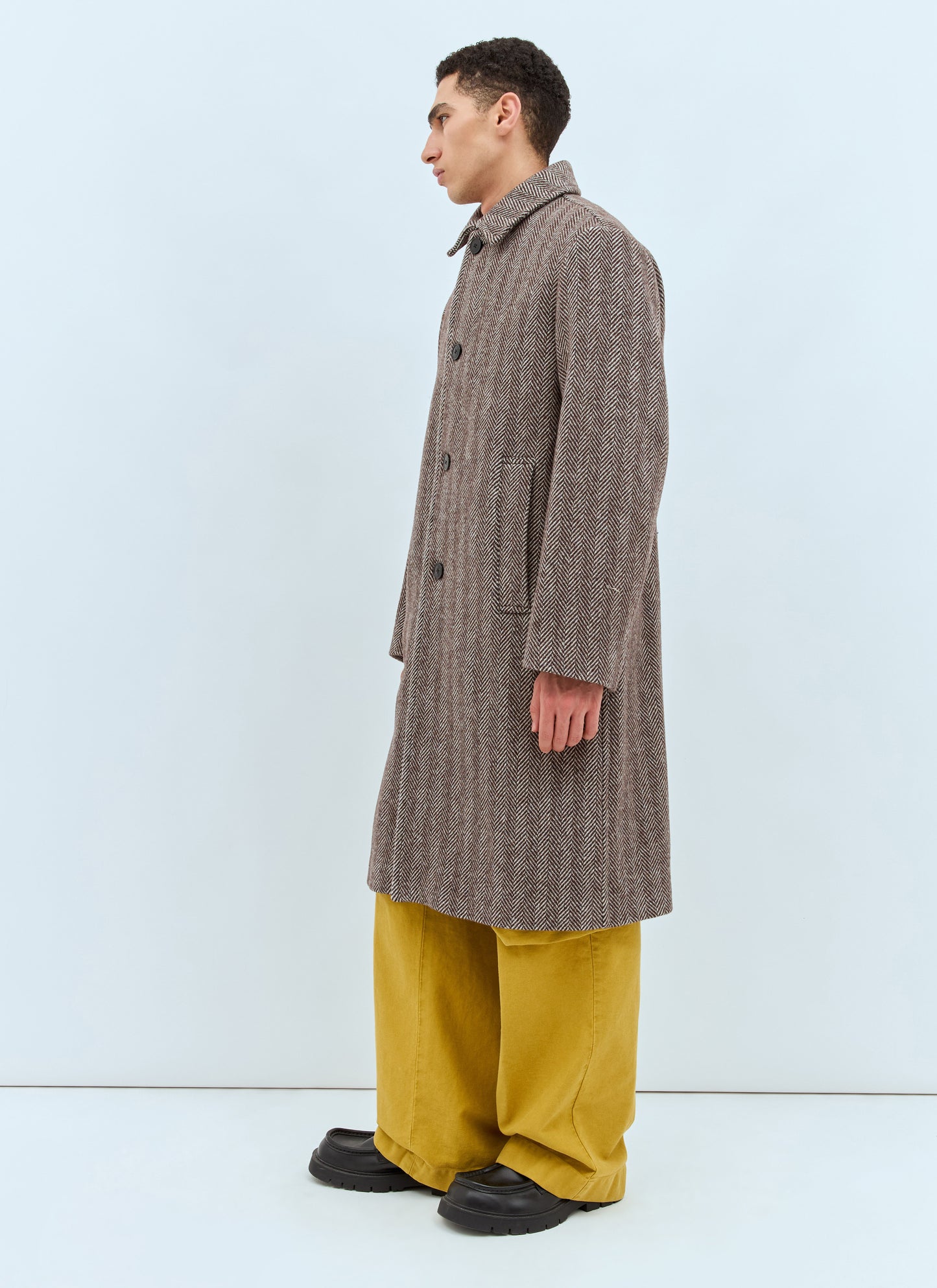 Dries Van Noten Men Rank Herringbone Coat