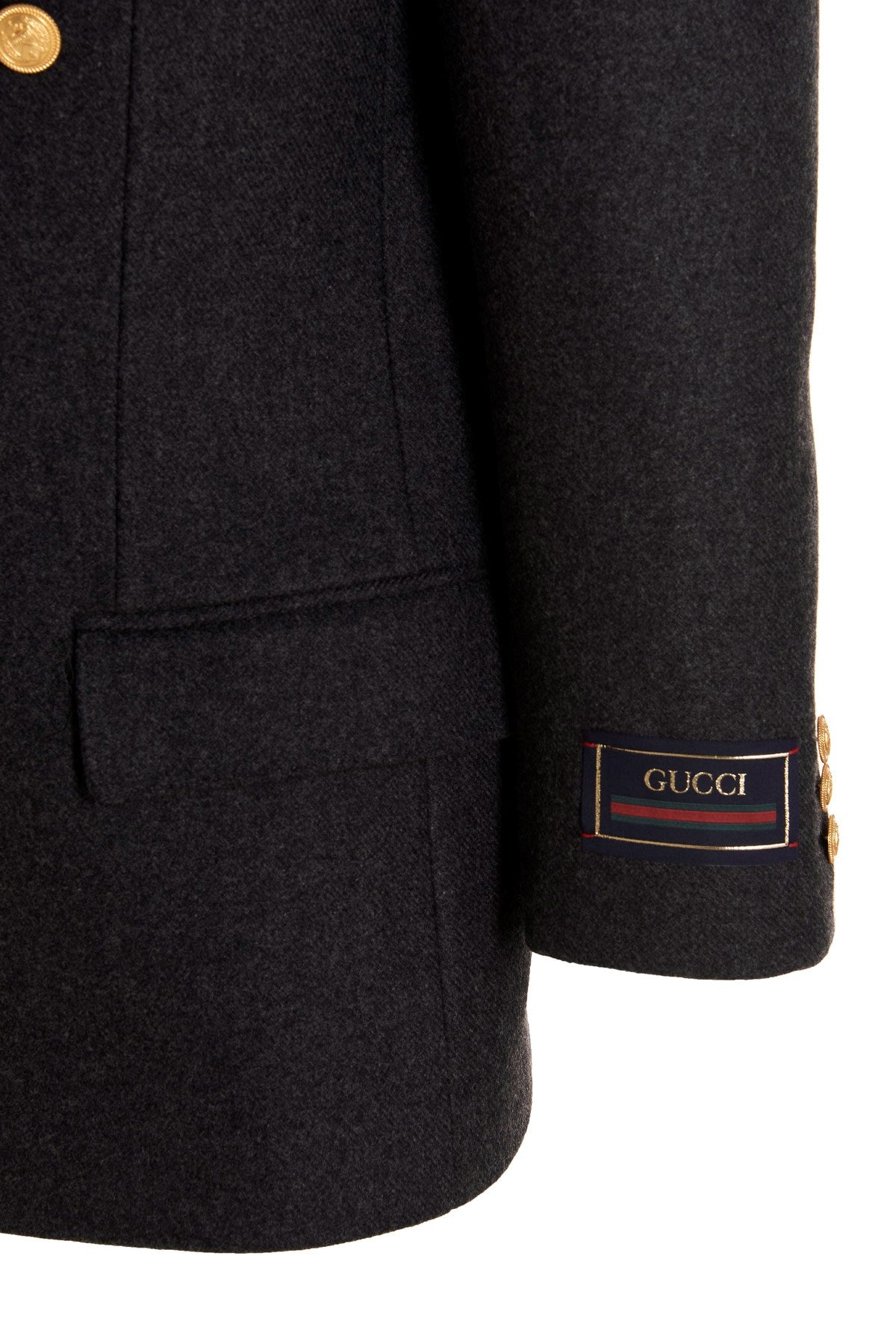 Gucci Men Cashmere Wool Double Breast Blazer Jacket