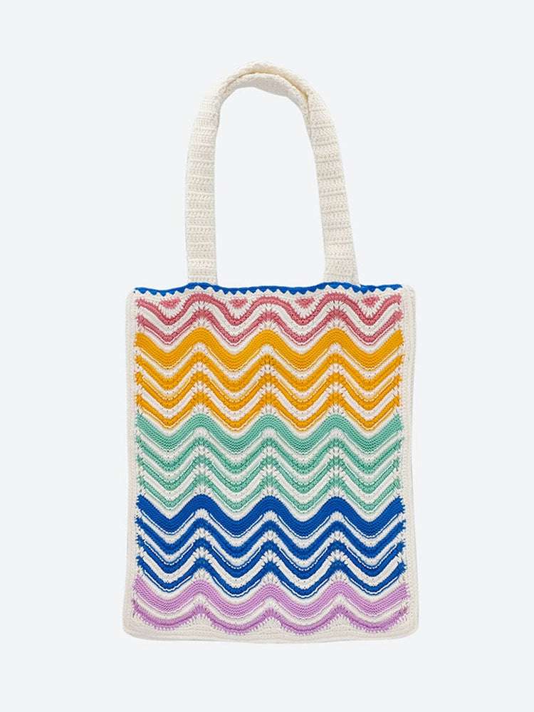 Casablanca Women Knit Wave Crochet Bag