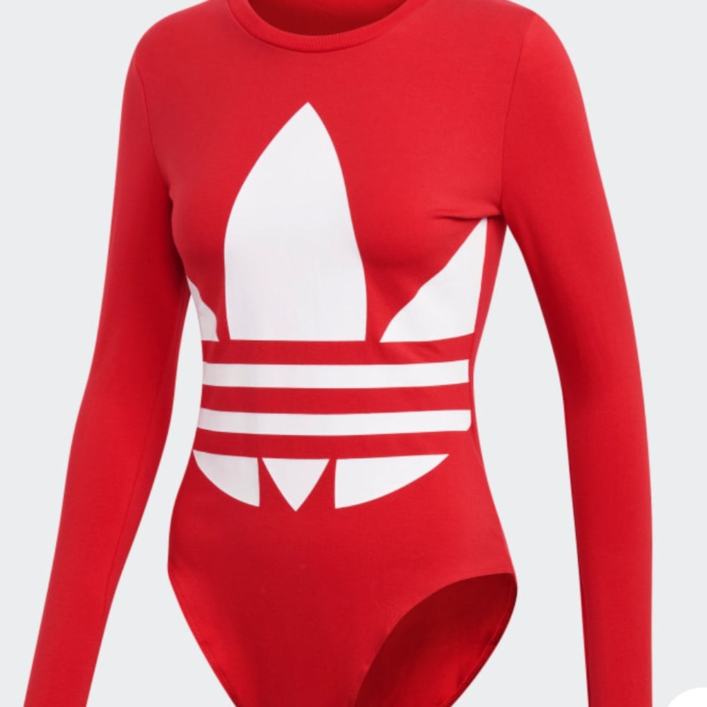 Adidas Originals Women Logo Red Fashion Bodysuit