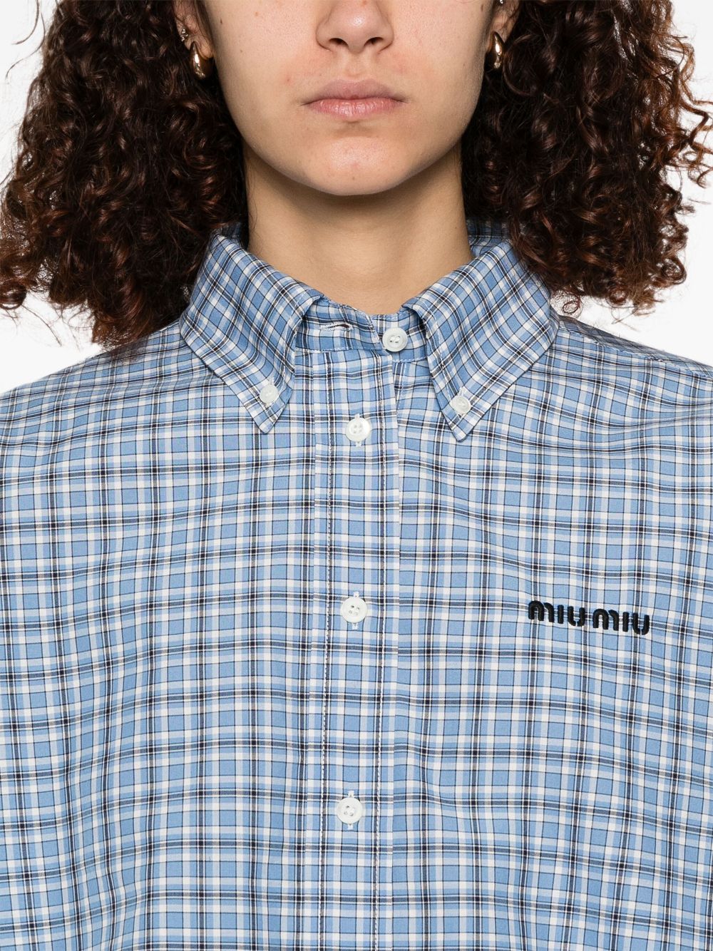 Miu Miu Women Cotton Checked Shirt