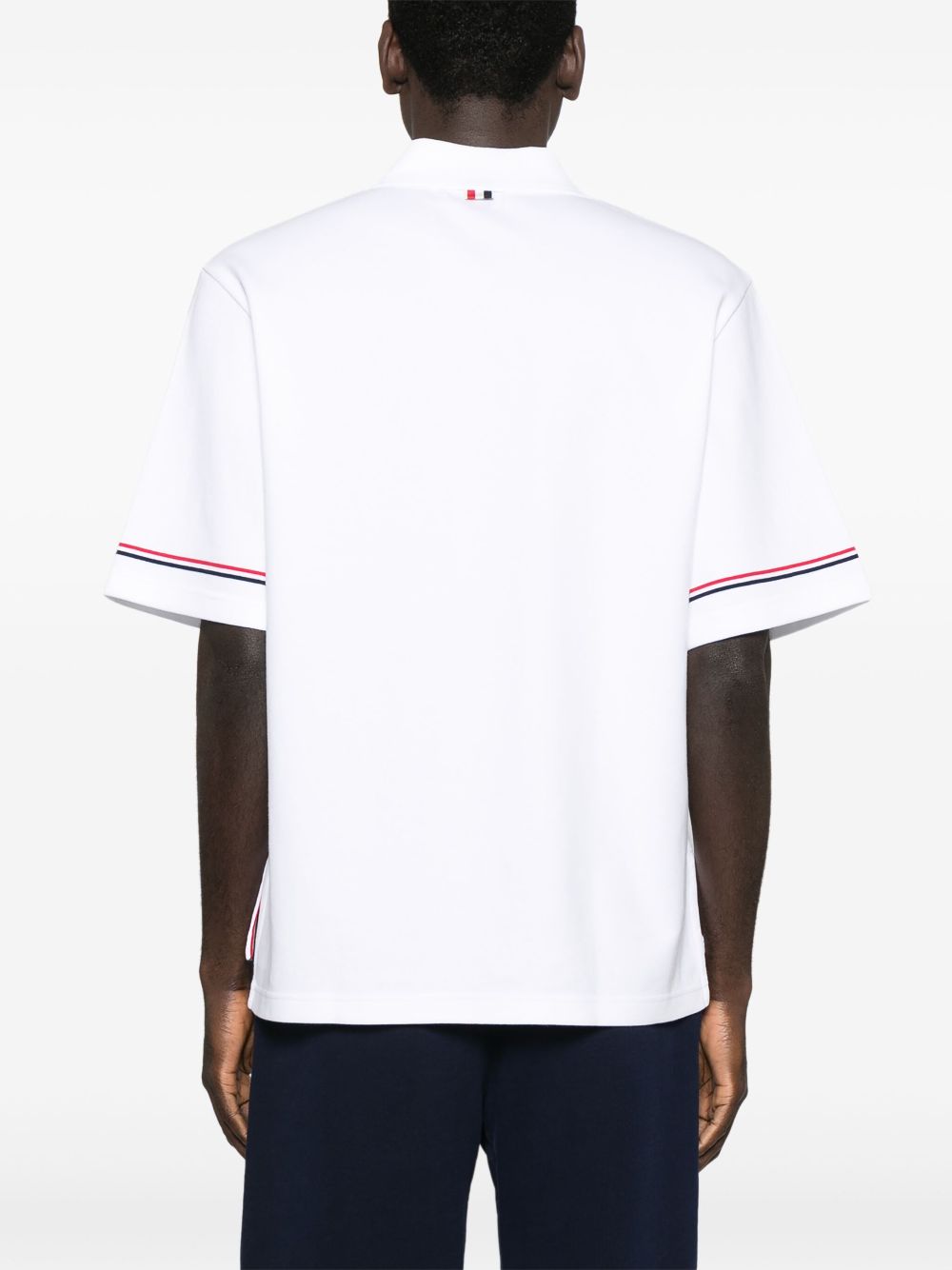 Thom Browne Men Rwb Cotton Polo Shirt