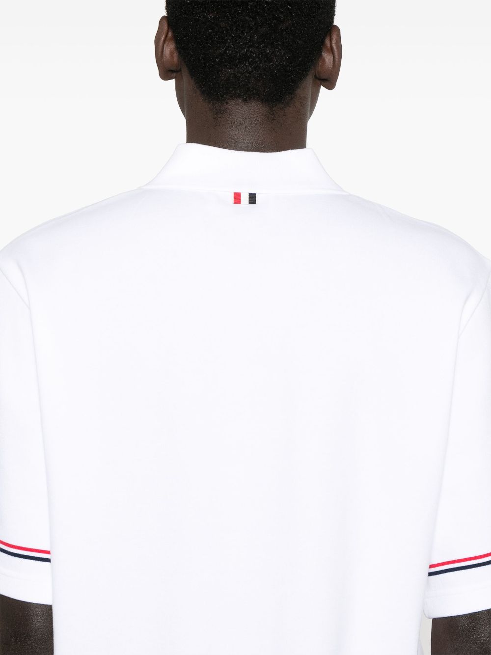 Thom Browne Men Rwb Cotton Polo Shirt