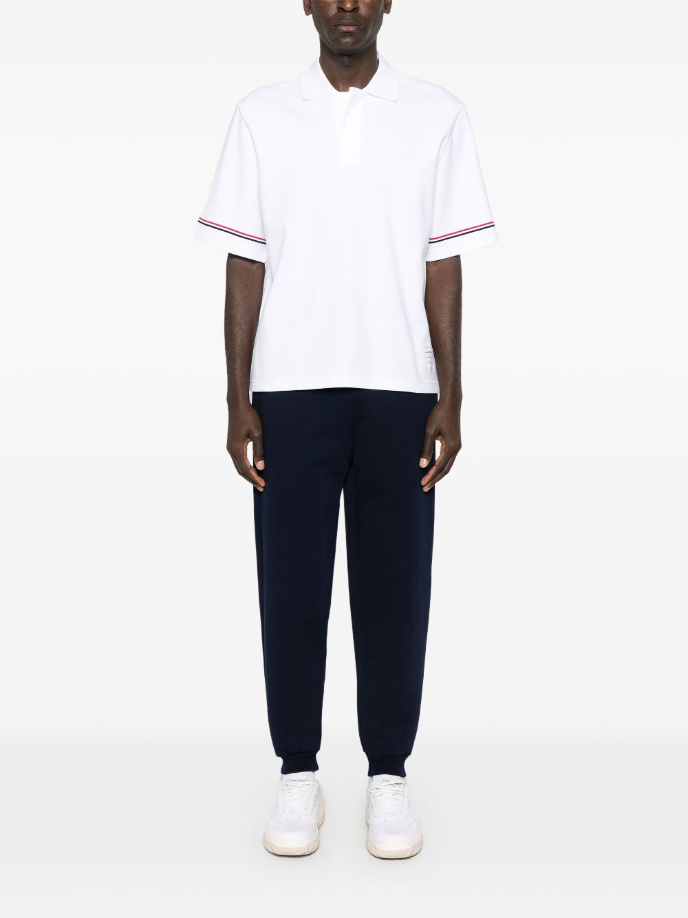 Thom Browne Men Rwb Cotton Polo Shirt