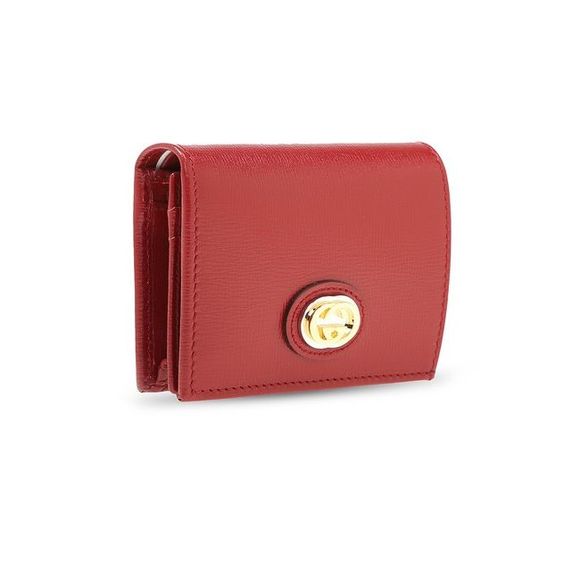 Gucci Women Red Gg Tri-Fold Wallet