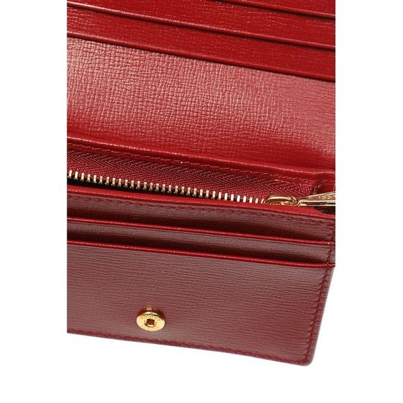 Gucci Women Red Gg Tri-Fold Wallet