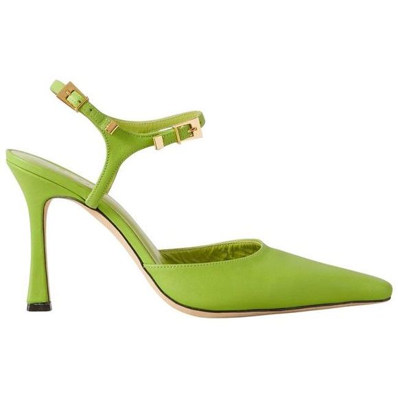 By Far Women Green + Mimi Cuttrell Leather Pumps