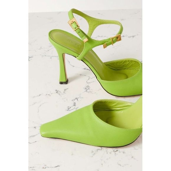 By Far Women Green + Mimi Cuttrell Leather Pumps