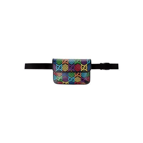 Gucci Women Belt Psychedelic Black Gg Supreme Canvas Cross Body Bag