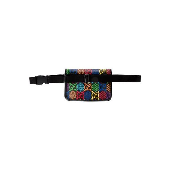 Gucci Women Belt Psychedelic Black Gg Supreme Canvas Cross Body Bag