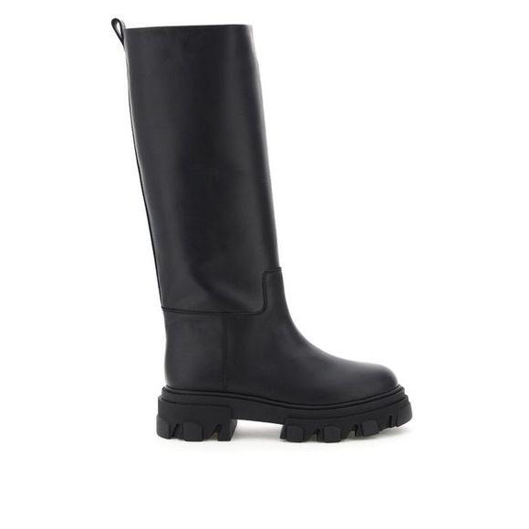 Gia Borghini Women Black Tubular Combat Boots/Booties Boots/Booties