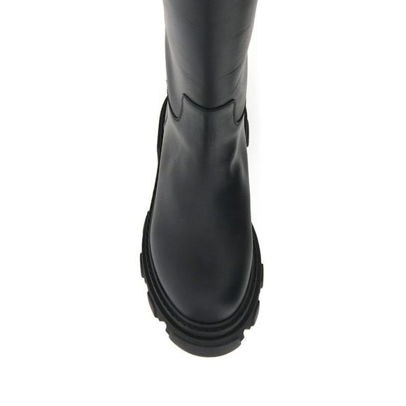 Gia Borghini Women Black Tubular Combat Boots/Booties Boots/Booties