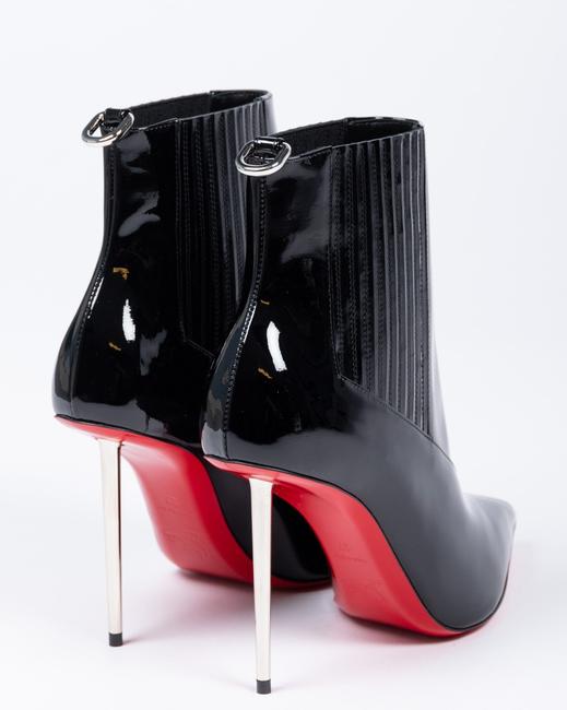 Christian Louboutin Women Black Patent Leather 100 Epic Boots/Booties
